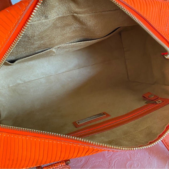 Jimmy Choo neon orange lizard quilted structured bag - Picture 14 of 15